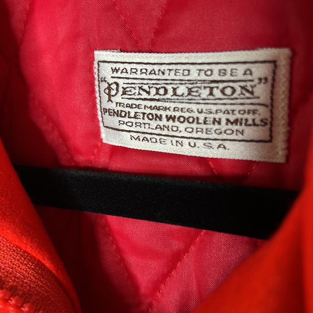 - Pendleton Red Wool Crop Jacket Size Large - image 4